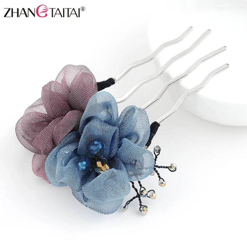 ZHANGTAITAI Fashion Women Or Girls flower Hair Accessories Hair flower Hairpin Plate Inserted Hairpin Comb Hair Hairpin 
ZHANGTAITAI Fashion Women Or Girls flower Hair Accessories Hair flower Hairpin Plate Inserted Hairpin Comb Hair Hairpin