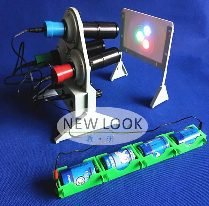 Physics optics Three primary colors synthetic experiment apparatus without battery pack free shipping
Physics optics Three primary colors synthetic experiment apparatus without battery pack free shipping