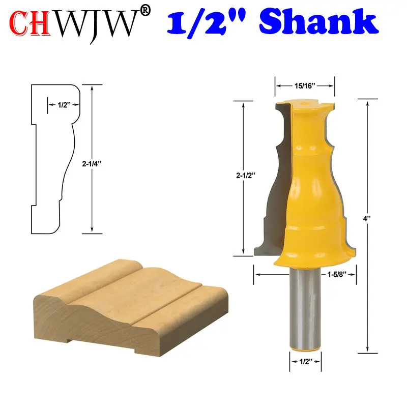 1Pc 1/2" Shank Door & Window Casing Router Bit - Line knife Woodworking cutter Tenon Cutter for Woodworking Tools
1Pc 1/2" Shank Door & Window Casing Router Bit - Line knife Woodworking cutter Tenon Cutter for Woodworking Tools