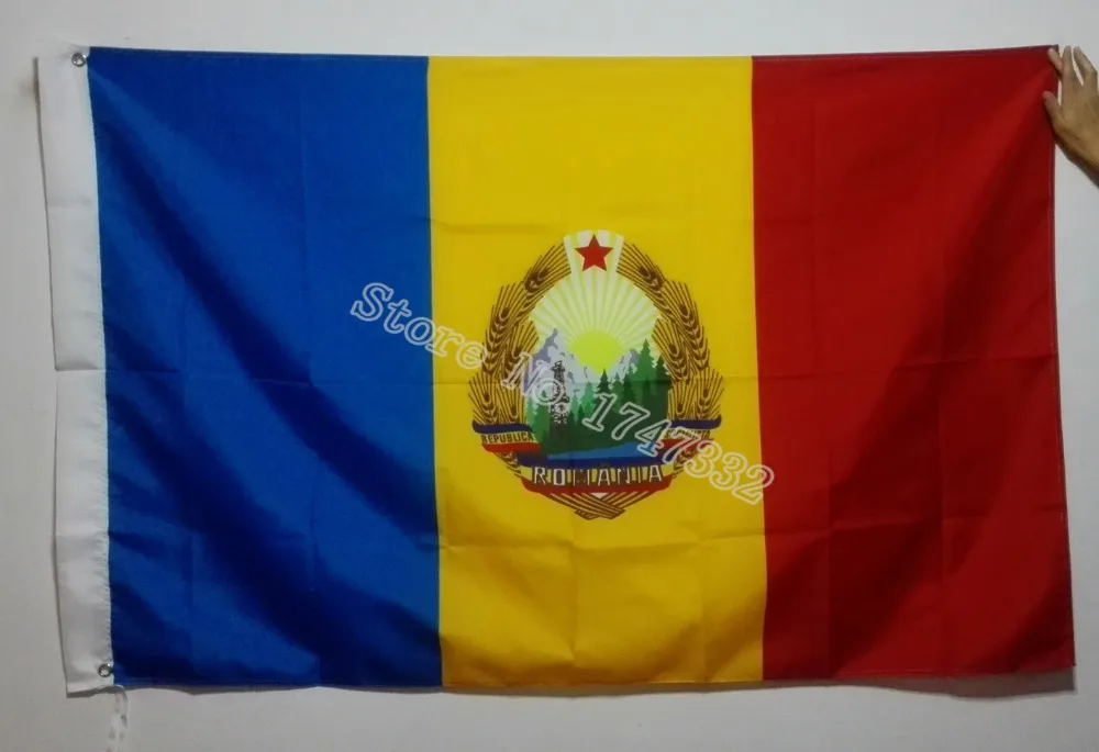 Pre 1989 Romania Ensign Flag hot sell goods 3X5FT 150X90CM Banner brass metal holes