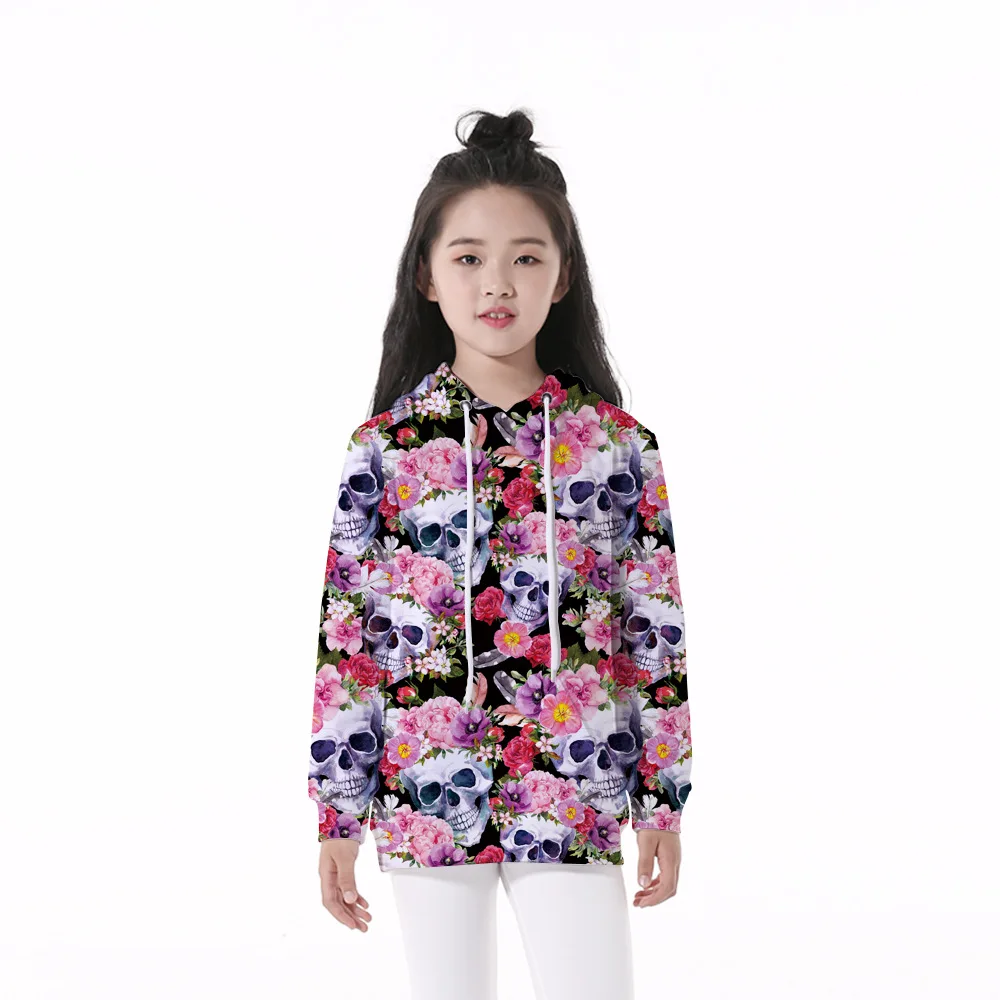 Girls 4-12 Y Spring Autumn Hooded Long Sleeve 3D Digital Print Halloween Skulls Pattern Hoodies Casual Loose Fit Girls Hoodies
Girls 4-12 Y Spring Autumn Hooded Long Sleeve 3D Digital Print Halloween Skulls Pattern Hoodies Casual Loose Fit Girls Hoodies
