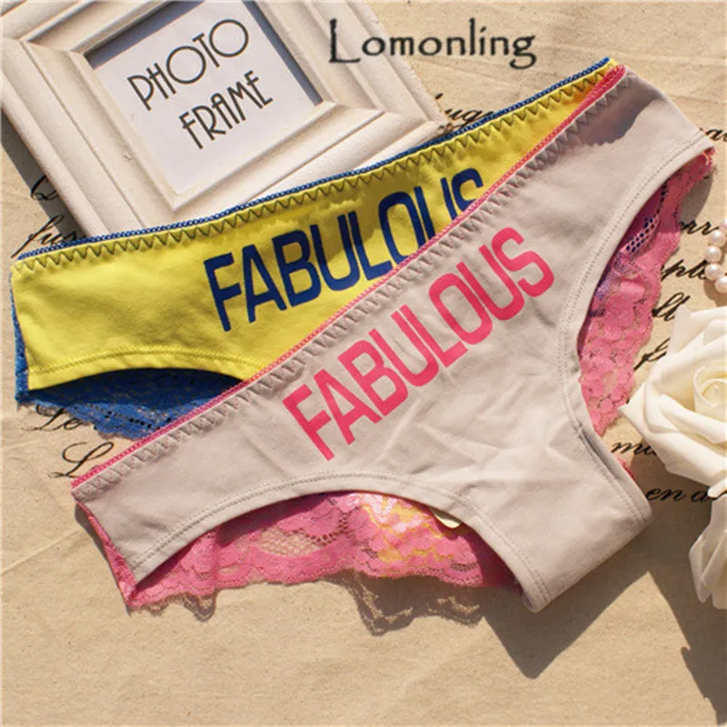 Lomonling Lady Vs Trendy Lace Alphabet Printing Women's Cotton Underwear Micro Thong Panty Briefs M / L
Lomonling Lady Vs Trendy Lace Alphabet Printing Women's Cotton Underwear Micro Thong Panty Briefs M / L