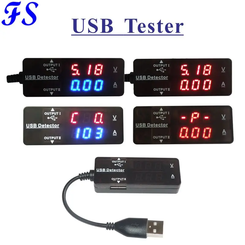 Цифровой USB тестер YB26VA QC2.0 3 0 2 ~ 30 В Светодиодный Измеритель постоянного тока