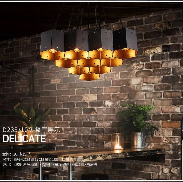 Loft Honeycomb Pendant Light Iron Retro Nostalgia Personalized Restaurant Bar Network Coffee Bar Dining Room Hanging Light
Loft Honeycomb Pendant Light Iron Retro Nostalgia Personalized Restaurant Bar Network Coffee Bar Dining Room Hanging Light