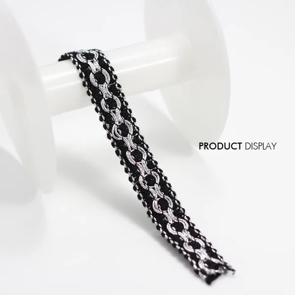 Lace Fabric Applique Venise Braided Black Silver Decorated Embellishment Ribbon Trim 15mm Sewing Supplies for DIY 20yard/T739
Lace Fabric Applique Venise Braided Black Silver Decorated Embellishment Ribbon Trim 15mm Sewing Supplies for DIY 20yard/T739
