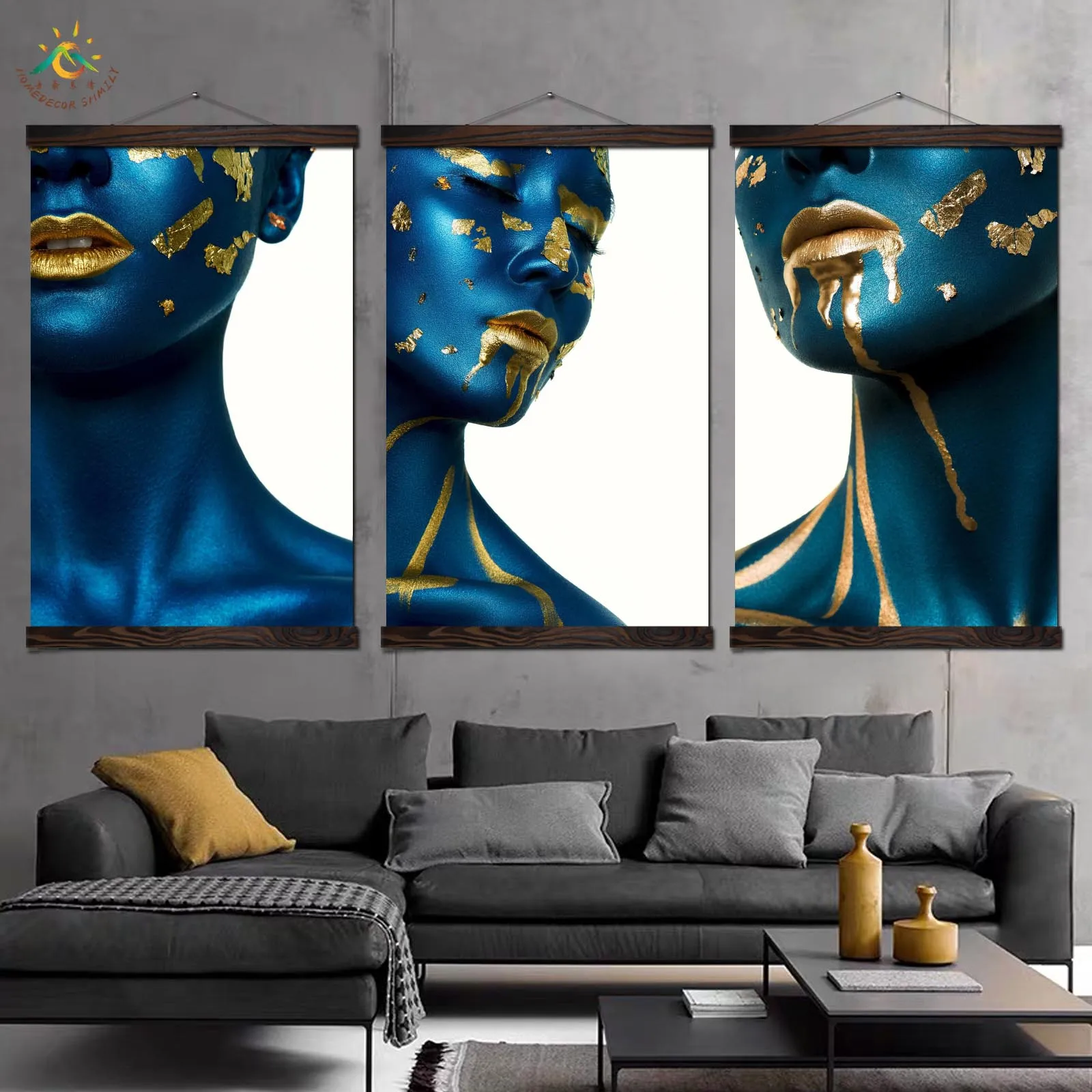 Blue Gold Makup Girl Wall Art Scroll Canvas Framed Print Painting Vintage Posters and Prints Wall Pictures Modern Home Decor
Blue Gold Makup Girl Wall Art Scroll Canvas Framed Print Painting Vintage Posters and Prints Wall Pictures Modern Home Decor