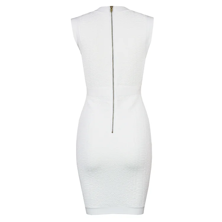 Celebrity High Quality White Sleeveless Bodycon Jacquard Rayon Bandage Dress Evening Party Cute Dress
Celebrity High Quality White Sleeveless Bodycon Jacquard Rayon Bandage Dress Evening Party Cute Dress