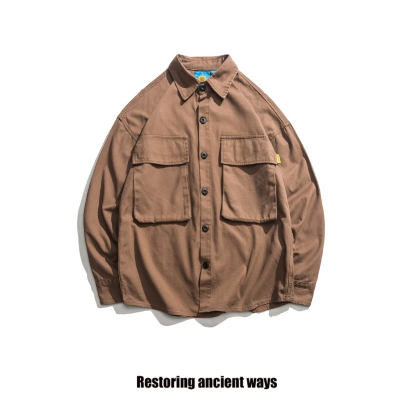 Men's Spring Casual Harajuku Pockets Oversized Shirt Retro Cargo Mens Long Sleeve Cotton Shirts Japanese Streetwear DS50330
Men's Spring Casual Harajuku Pockets Oversized Shirt Retro Cargo Mens Long Sleeve Cotton Shirts Japanese Streetwear DS50330