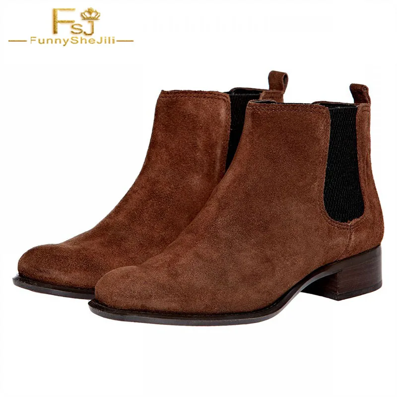 FSJ Brown Low Chunky Heel Women Ankle Boots Almond Toe Female Booties with Elastic Dress Casual Comfortable 2021 Autumn Winter
FSJ Brown Low Chunky Heel Women Ankle Boots Almond Toe Female Booties with Elastic Dress Casual Comfortable 2021 Autumn Winter