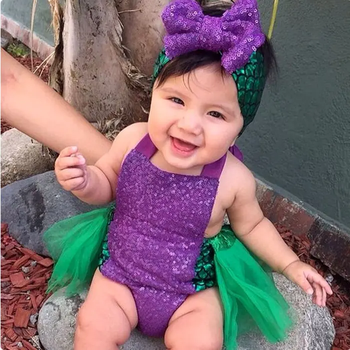Summer Infant Baby Girl Little Bodysuit Mermaid Sequin Tulle Cute Sleeveless Jumpsuit Girls Outfit Set
Summer Infant Baby Girl Little Bodysuit Mermaid Sequin Tulle Cute Sleeveless Jumpsuit Girls Outfit Set