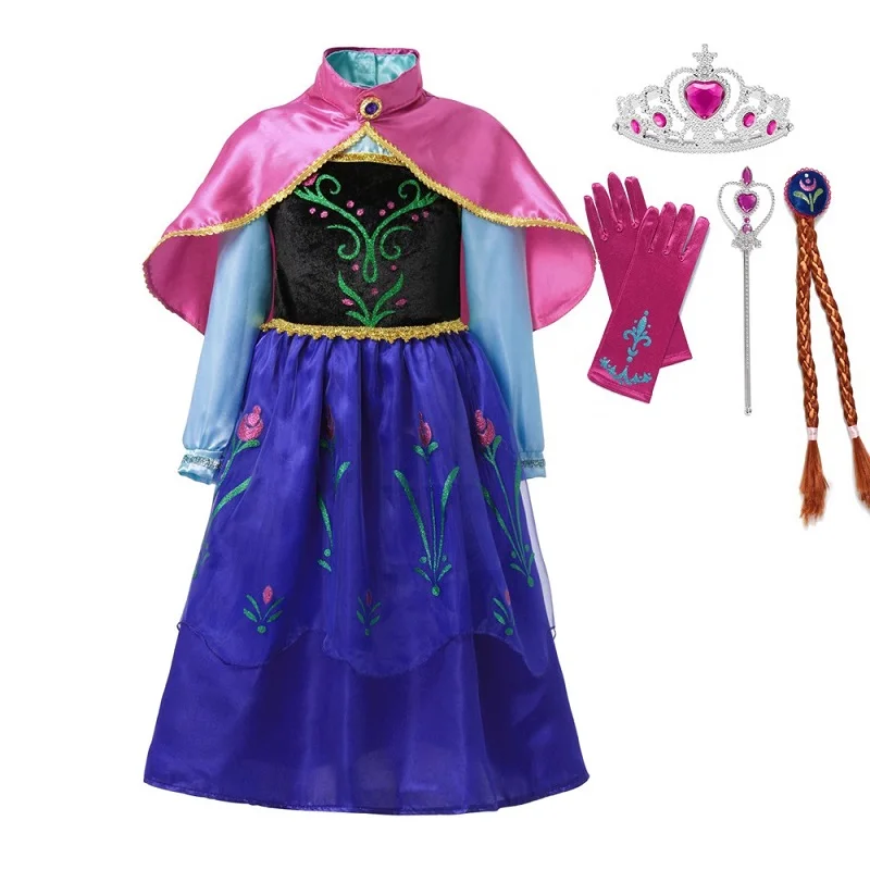 Girls Ana Elza Dress up Fancy Costume Children Snow Queen Princess Party Gown with Cloak Kids Birthday Cosplay Costume Clothing
Girls Ana Elza Dress up Fancy Costume Children Snow Queen Princess Party Gown with Cloak Kids Birthday Cosplay Costume Clothing