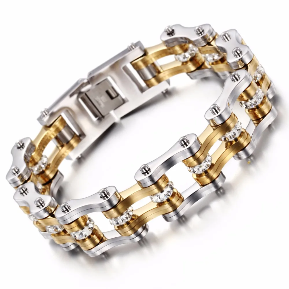Top CZ Biker 316L Stainless Steel Mens Bracelet Fashion Sports Jewelry Bike Bicycle Chain Link Bracelet Casual Jewellery
Top CZ Biker 316L Stainless Steel Mens Bracelet Fashion Sports Jewelry Bike Bicycle Chain Link Bracelet Casual Jewellery
