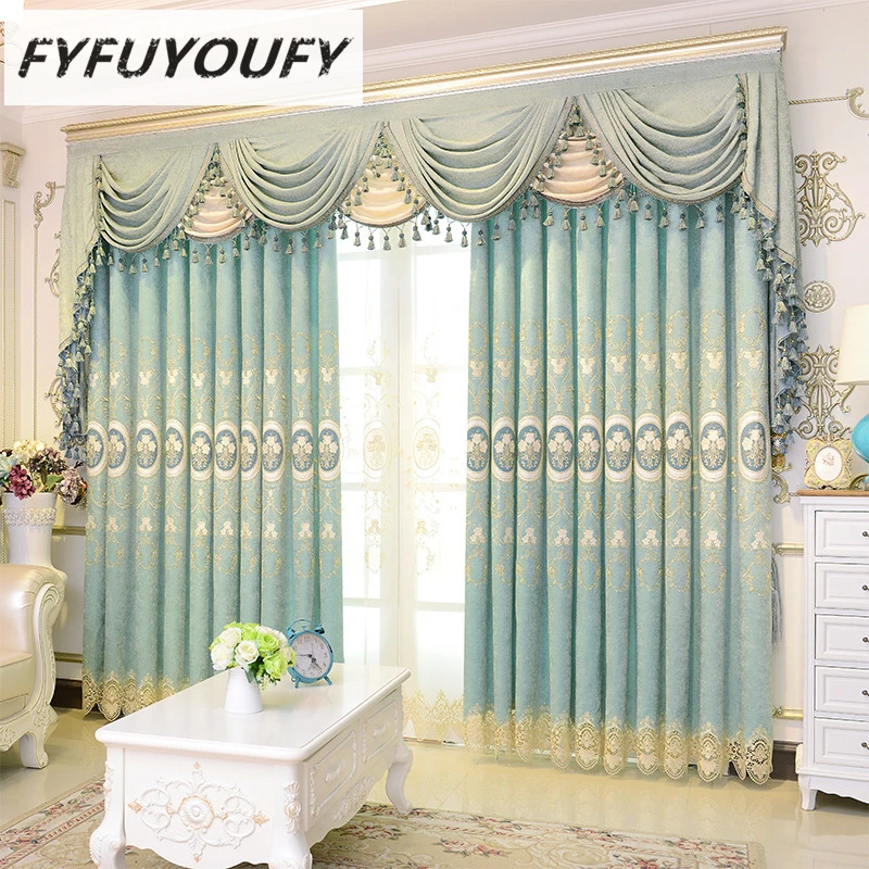 Blue Luxury embroidery Blackout curtain For the living Room Bedroom Curtains Window Blinds for Kitchen can Customized
Blue Luxury embroidery Blackout curtain For the living Room Bedroom Curtains Window Blinds for Kitchen can Customized