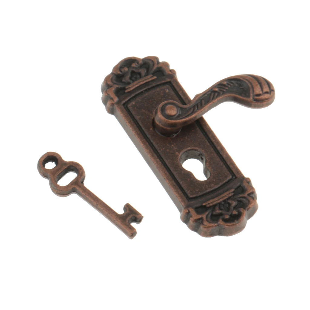 Mini vintage lock with right handle and key Designed for 1/12 dollhouse miniature doors for your dollhouse DIY scene Bronze
Mini vintage lock with right handle and key Designed for 1/12 dollhouse miniature doors for your dollhouse DIY scene Bronze