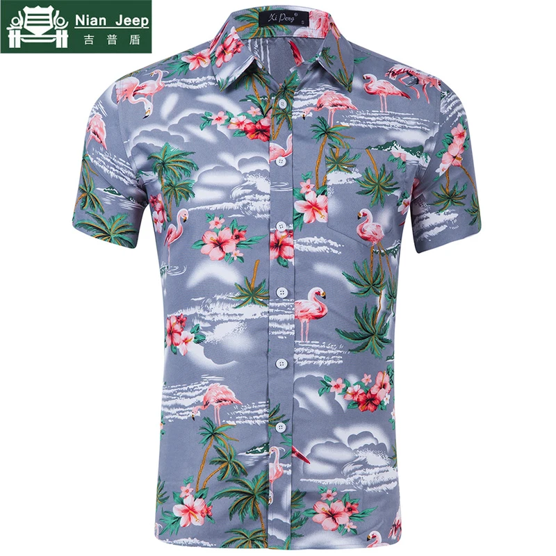 Фото Европейский/американский размер новая летняя мужская гавайская рубашка
