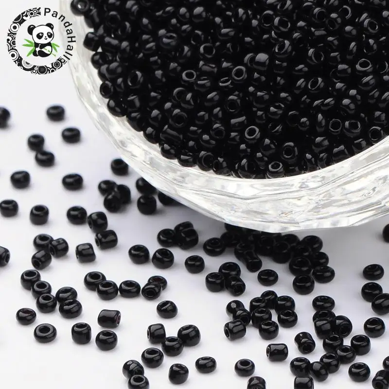 Glass Seed Beads, Opaque Colours Seed, Round, Black, Size: about 2mm in diameter, hole:1mm, about 30000pcs/pound
Glass Seed Beads, Opaque Colours Seed, Round, Black, Size: about 2mm in diameter, hole:1mm, about 30000pcs/pound