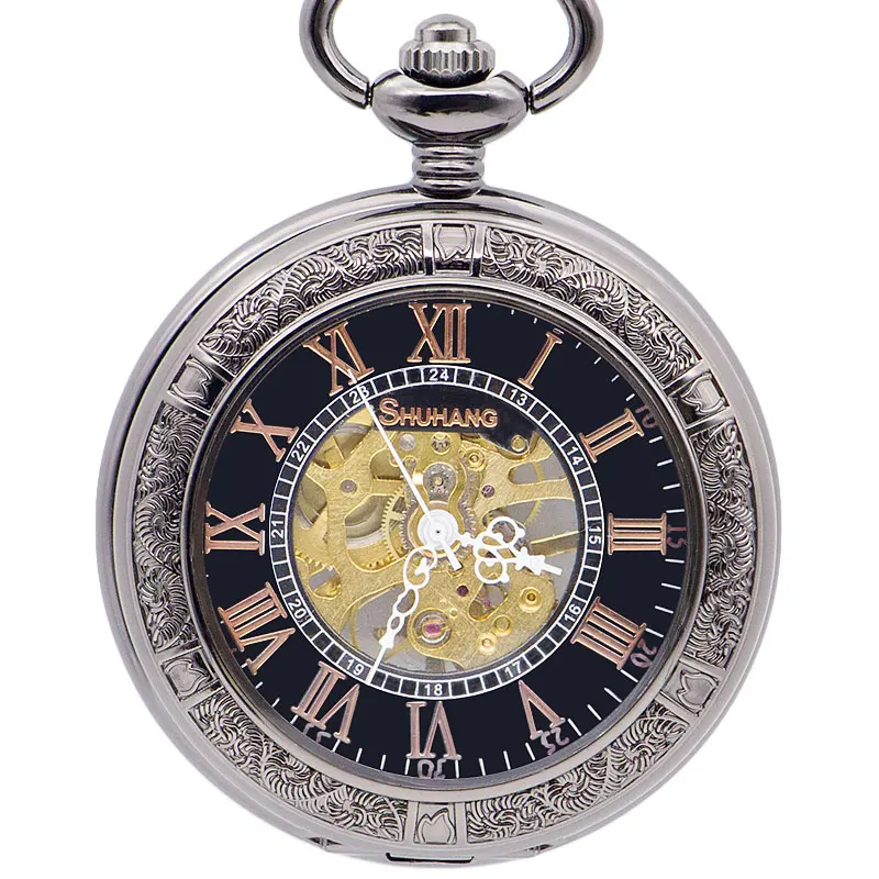 

5 шт. модные роскошные механические часы-скелетоны в стиле стимпанк на цепочке с подвеской женские карманные часы антикварные часы с цепочкой
