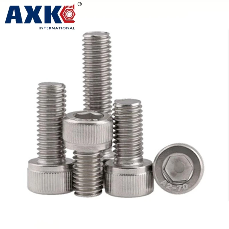 AXK 100 шт. M5 DIN912 Шестигранная головка из нержавеющей стали с шестигранной головкой