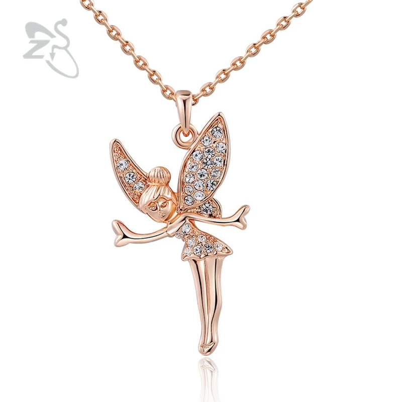 ZS Fairy Pendant Necklace Women Charms Cubic Zirconia Long Necklace Elegant Angel White Rose Gold Necklace Gargantillas Collares
ZS Fairy Pendant Necklace Women Charms Cubic Zirconia Long Necklace Elegant Angel White Rose Gold Necklace Gargantillas Collares