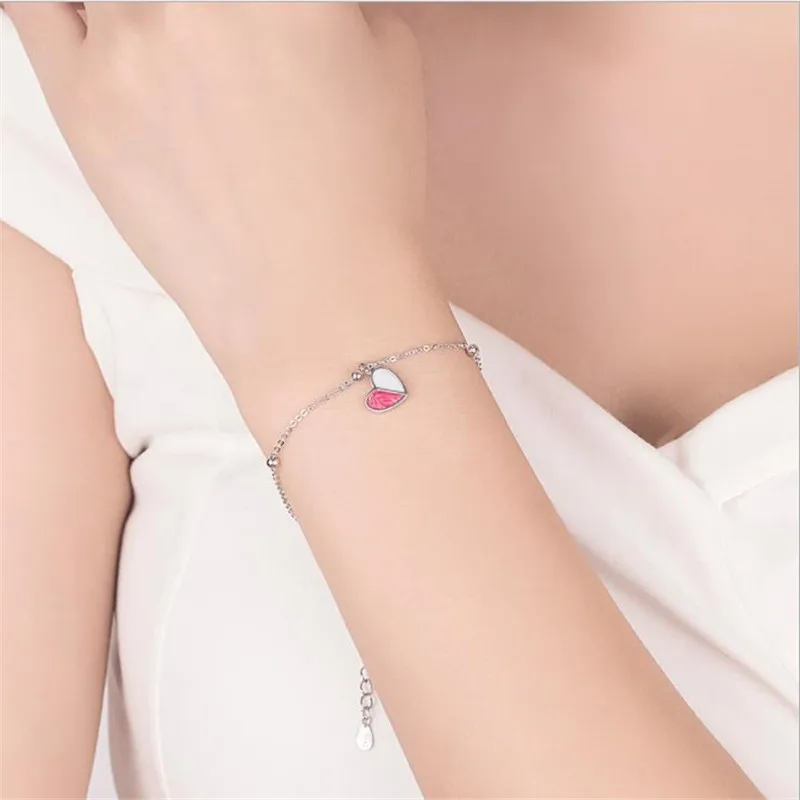 LUKENI Charm Heart Pink Silver Bracelets For Women Jewelry Fashion 925 Sterling Silver Bracelets Female Birthday Party Gift Lady
LUKENI Charm Heart Pink Silver Bracelets For Women Jewelry Fashion 925 Sterling Silver Bracelets Female Birthday Party Gift Lady