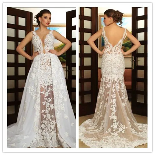 Muslim Wedding Dresses Vintage v-neck Detachable Train Glamourous Lace Applique Illusion Bridal Dress Mermaid Wedding Gown
Muslim Wedding Dresses Vintage v-neck Detachable Train Glamourous Lace Applique Illusion Bridal Dress Mermaid Wedding Gown