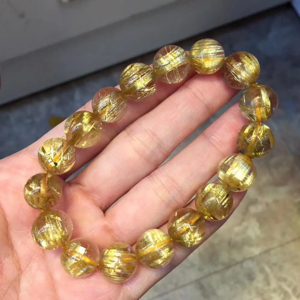 12mm Natural Gold Rutilated Titanium Quartz Bracelet Jewelry For Women Lady Men Round Beads Brazil Wealth Crystal Stretch AAAAA
12mm Natural Gold Rutilated Titanium Quartz Bracelet Jewelry For Women Lady Men Round Beads Brazil Wealth Crystal Stretch AAAAA