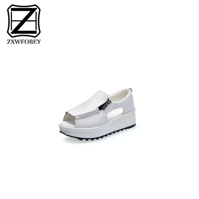 ZXWFOBEY зомер vrouwen sandalen wiggen dames открытым подростков ronde неус rits Цварт zilver остроумие