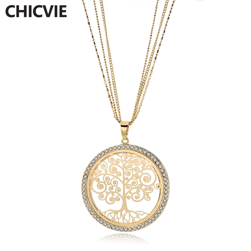 CHICVIE Gold Chain Statement Necklace & Pendants Women Long Display Jewelry Necklace For Womens Tree Of Life Necklace SNE180007
CHICVIE Gold Chain Statement Necklace & Pendants Women Long Display Jewelry Necklace For Womens Tree Of Life Necklace SNE180007