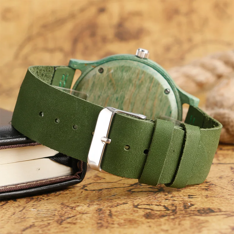 Hot Selling Wood Wristwatch Simple Leather Band Strap Green & Brown Dial Wrist Watch Casual Sport Outdoor Quartz Watches
Hot Selling Wood Wristwatch Simple Leather Band Strap Green & Brown Dial Wrist Watch Casual Sport Outdoor Quartz Watches