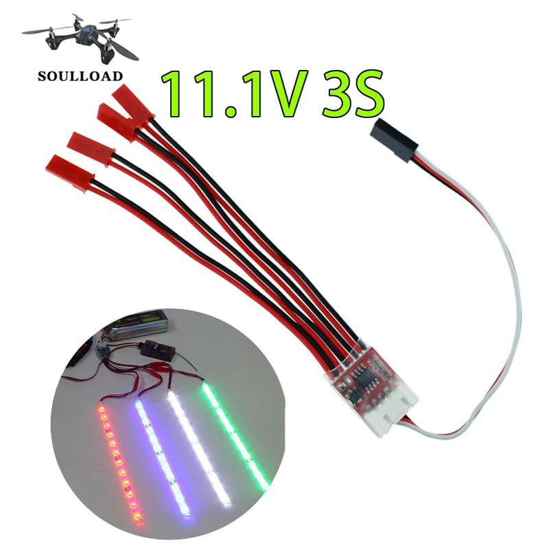 RC 11.1V 3S LED Light Strip Controller Lipo Battery LED Lighting Flash Controller for Quadcopter Multicopter
RC 11.1V 3S LED Light Strip Controller Lipo Battery LED Lighting Flash Controller for Quadcopter Multicopter