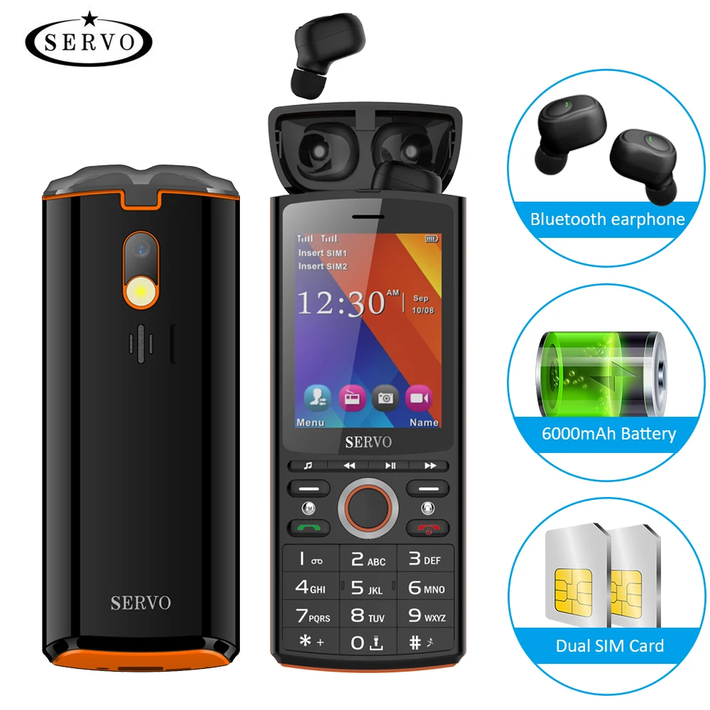 SERVO R25 Bluetooth Music 6000mAh Power Bank Mobile Phone 2.8 inch 64M+64M SC6531CA Phone Music Speaker Multifunction Cellphone
SERVO R25 Bluetooth Music 6000mAh Power Bank Mobile Phone 2.8 inch 64M+64M SC6531CA Phone Music Speaker Multifunction Cellphone