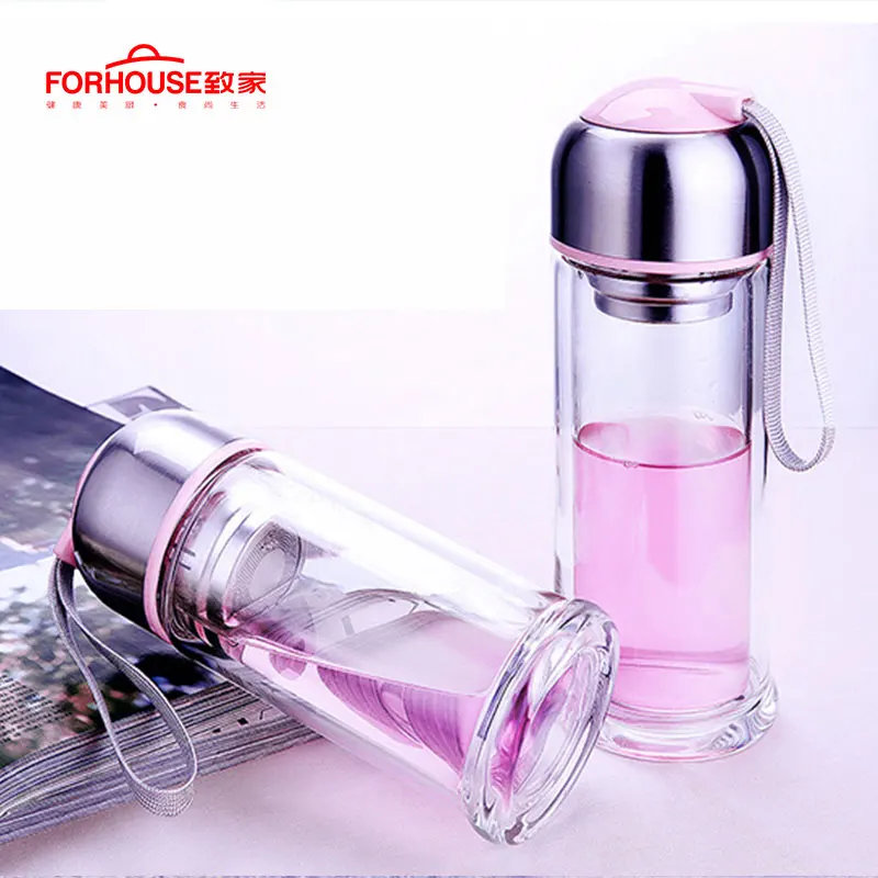 280ML Glass Water Bottle With Loose Leaf Tea Strainer Double-deck Glass Bottle for Tour Hiking Camp Sport
280ML Glass Water Bottle With Loose Leaf Tea Strainer Double-deck Glass Bottle for Tour Hiking Camp Sport