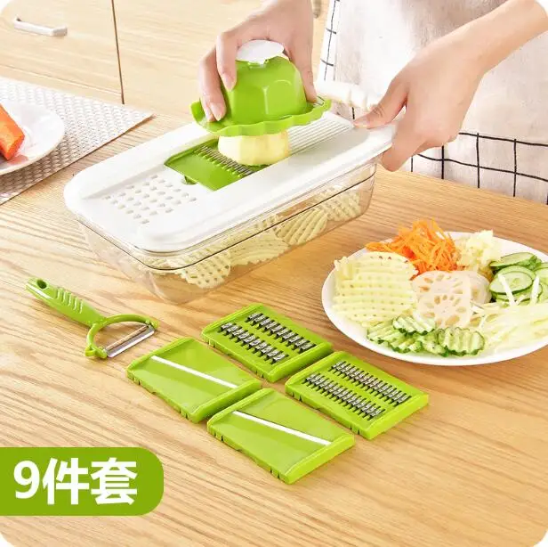 Multi-function Vegetable Cutter Potato Peeler Kitchen Accessories Radish Slicer 9 PCS/Set Garlic Manual Grater
Multi-function Vegetable Cutter Potato Peeler Kitchen Accessories Radish Slicer 9 PCS/Set Garlic Manual Grater