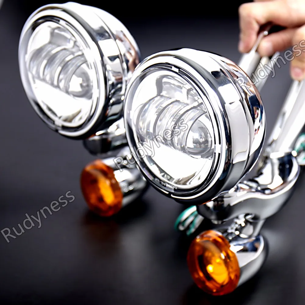 Chrome LED Auxiliary Lighting Bracket&Turn Signals For Harley Electra Glide Road King FLHR Street Glide FLHX 1996-2013
Chrome LED Auxiliary Lighting Bracket&Turn Signals For Harley Electra Glide Road King FLHR Street Glide FLHX 1996-2013