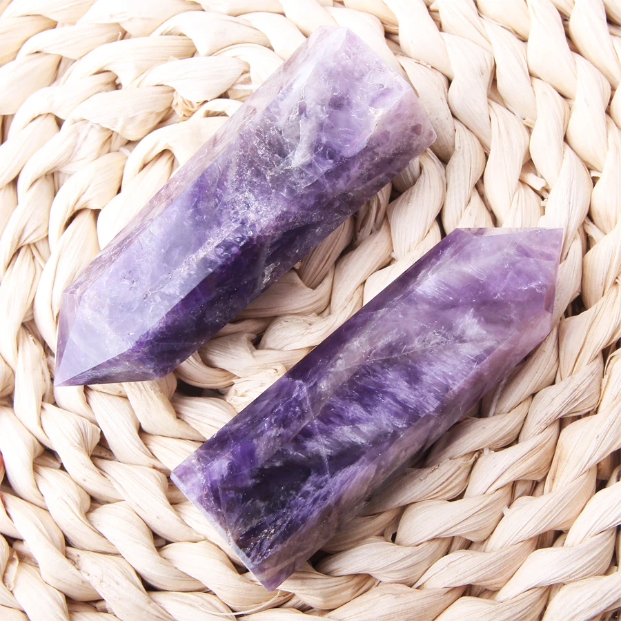 2019 WALUOLAN Natural Purple Phantom Amethyst Quartz Crystal pillar Polished Healing from Chakra healing