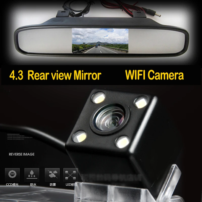 Mini Parking WIFI Camera Wireless Universal Car Rear View Camera with Night Vision Camera+4.3 Inch mirror monitor
Mini Parking WIFI Camera Wireless Universal Car Rear View Camera with Night Vision Camera+4.3 Inch mirror monitor