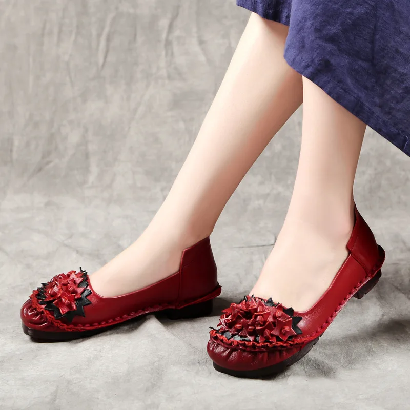 Women's Flats Genuine Leather ladies shoes Fashion mouth Flower Weaving Comfortable Driving Casual Shoe red black
Women's Flats Genuine Leather ladies shoes Fashion mouth Flower Weaving Comfortable Driving Casual Shoe red black