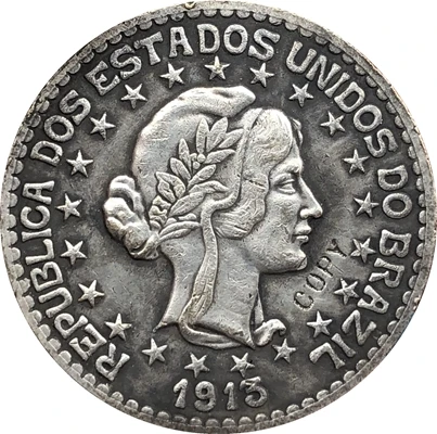 Копия бразильских монет 1913 1000 | Невалютные монеты
