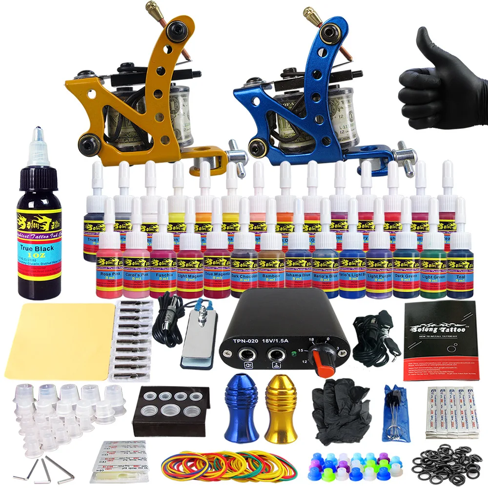 Tattoo Art Sets Tattoo Machine Power Supply Coils Pigmentation Ink Tattoo Needle O Ring Rubber Grips Hool Line Whole Tattoo Kit
Tattoo Art Sets Tattoo Machine Power Supply Coils Pigmentation Ink Tattoo Needle O Ring Rubber Grips Hool Line Whole Tattoo Kit