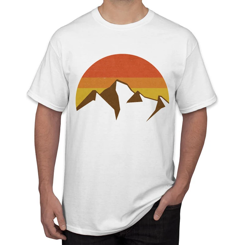 TEEHUB новейшие вершины осень солнце геометрический дизайн 2019 Мужская футболка с