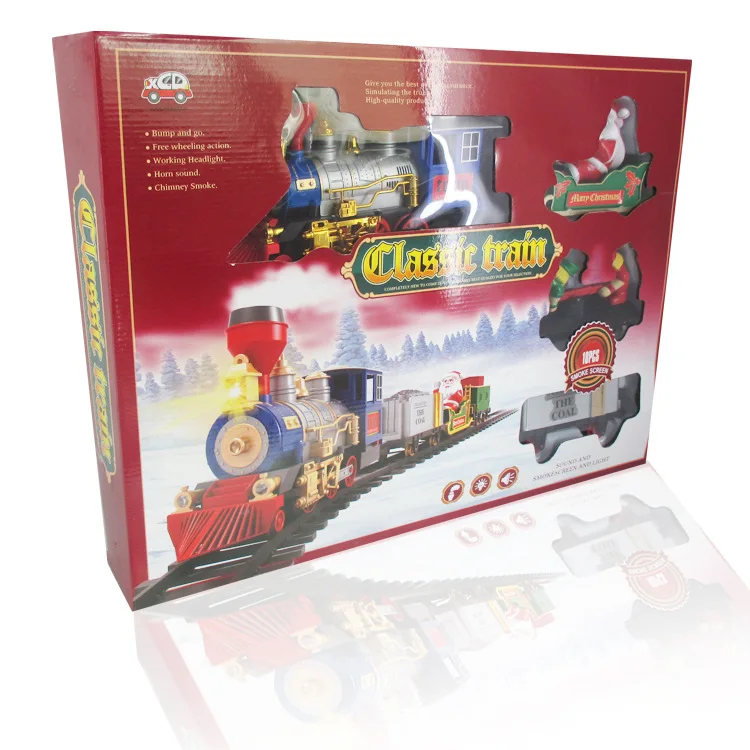 Kids Toy Christmas steam train classical simulation of train track toys smoking lights music electric toys for children diecast
Kids Toy Christmas steam train classical simulation of train track toys smoking lights music electric toys for children diecast