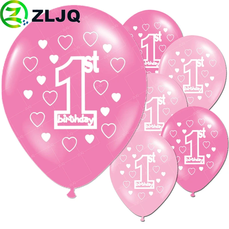 ZLJQ 20pcs 1 го года Детские воздушные шары на день рождения 12 дюймов номер латексные