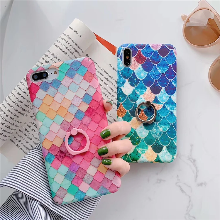 Красочные крутые рыбьи чешуи чехол для телефона iphone X XS MAX XR 7 6 6S 8 Plus милый гардения