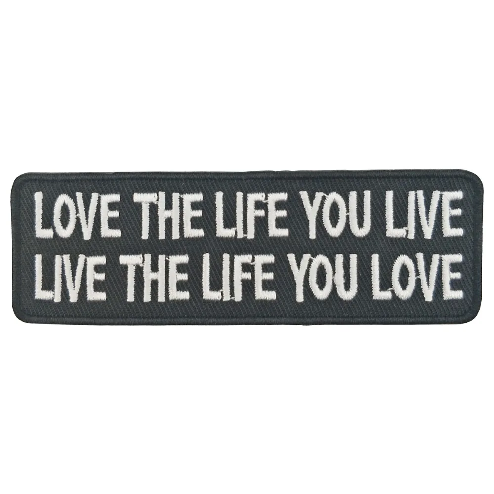 Нашивки с вышивкой Love the life you live именной текст на заказ сделай сам размер груди