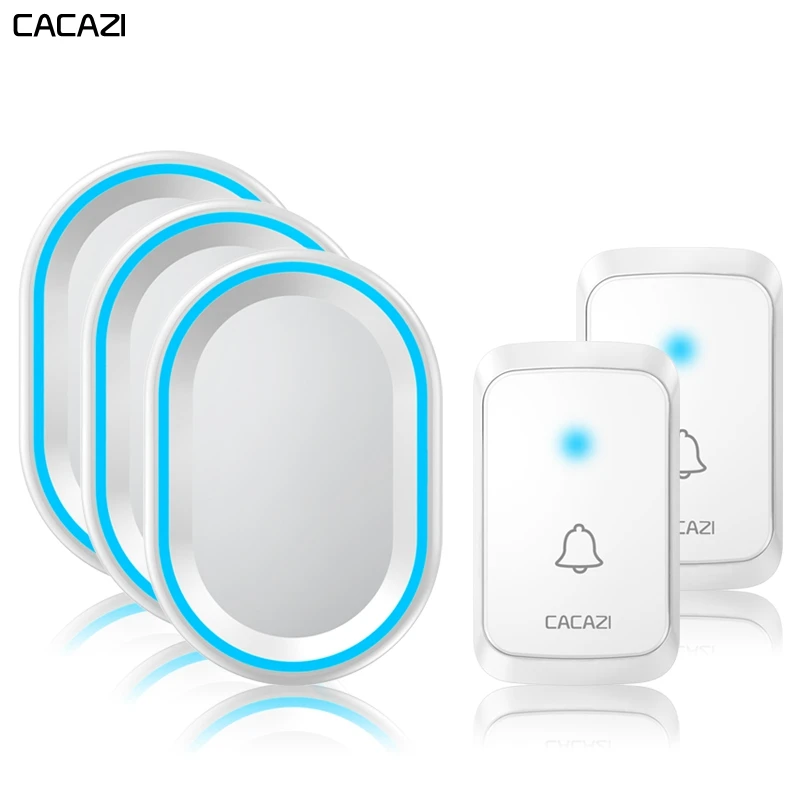 CACAZI Wireless Doorbell Waterproof 1 Button 1 2 3 Receiver 300M Remote Home Intelligent Door Bell 58 Chimes US EU UK AU Plug
CACAZI Wireless Doorbell Waterproof 1 Button 1 2 3 Receiver 300M Remote Home Intelligent Door Bell 58 Chimes US EU UK AU Plug