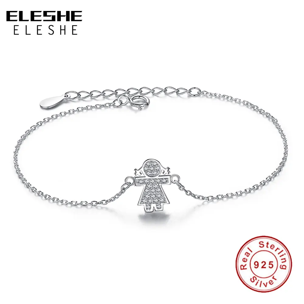 ELESHE 100% 925 стерлингового серебра с милой девушки шарм браслеты с украшением в виде кристаллов CZ браслет-цепочка для женщин вечерние свадебны...
ELESHE 100% 925 стерлингового серебра с милой девушки шарм браслеты с украшением в виде кристаллов CZ браслет-цепочка для женщин вечерние свадебны...