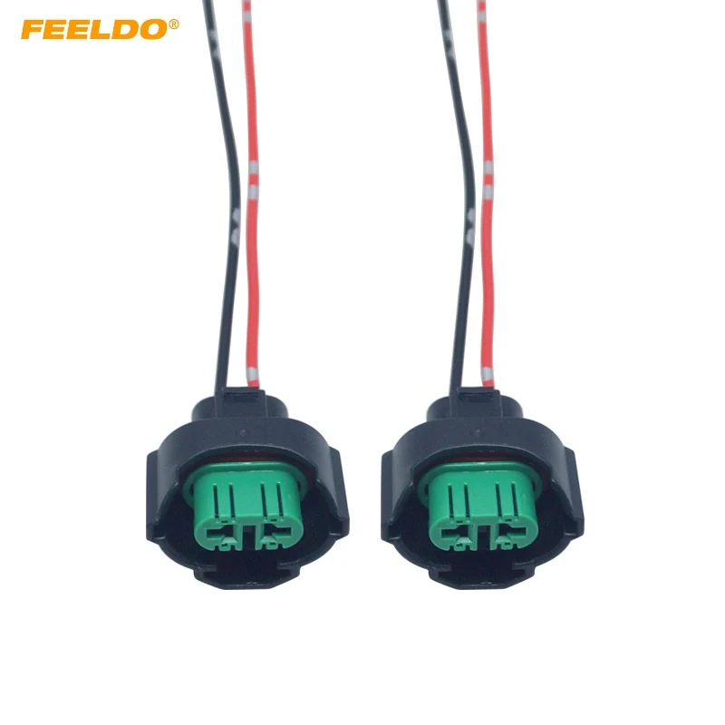 

FEELDO 2PC Car H8/H11 Headlight Lamp Holder Socket LED HID Halogen Light Connector Wiring Harness Plug Adapter #HQ5962