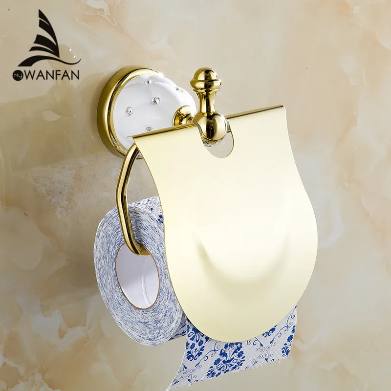 Gold Toilet Paper Holder with diamond Roll Holder Tissue Holder Bathroom Accessories Products Paper Hanger Bathroom Fitting 5208
Gold Toilet Paper Holder with diamond Roll Holder Tissue Holder Bathroom Accessories Products Paper Hanger Bathroom Fitting 5208