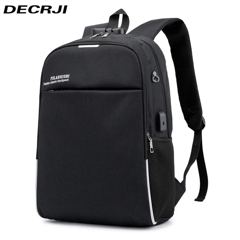DECRJI Anti-theft USB charging Men Laptop Backpack Oxford Business Rucksack High Quality Bolsa Masculina Teenagers School Bags
DECRJI Anti-theft USB charging Men Laptop Backpack Oxford Business Rucksack High Quality Bolsa Masculina Teenagers School Bags