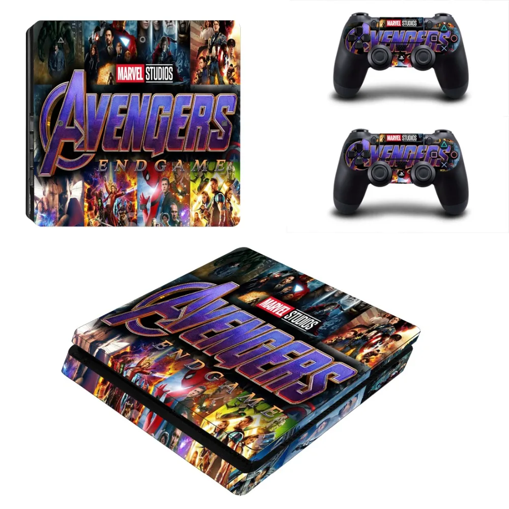 PS4 Slim Skin Sticker For Sony PlayStation 4 Console and Controllers of Decal Vinyl - The Avengers Endgame | Электроника
